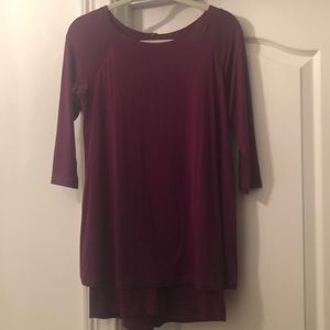 Susana Monaco Purple Layered 3/4 Sleeve Romper